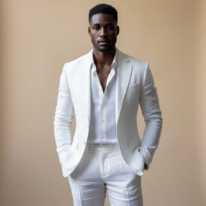 Understated Modern Linen Suit